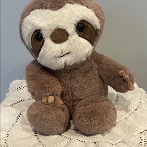 Adorable Brown and White Sloth Plush Toy